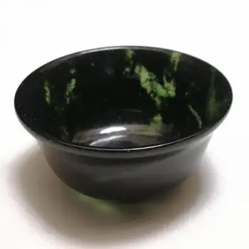Натуральная черно-зеленая нефритовая большая чайная чашка, чайный набор для здоровья, чайная чашка кунг-фу из нефритового камня ручной работы, посуда для напитков