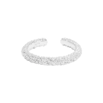 Небольшой и роскошный дизайн, яркая серебристая плиссированная текстура, кольцо с шипами, серебро 925 пробы, женское.