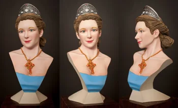 Неокрашенный комплект 1/10 Бюст королевы Анны высотой 75 мм, фигурка века, историческая фигурка из смолы, миниатюрный гаражный комплект