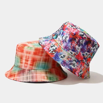 Новая двусторонняя носимая рыбацкая шляпа с граффити 2023 года с большой складывающейся шляпой-чашей для защиты от солнца и солнцезащитным козырьком Унисекс