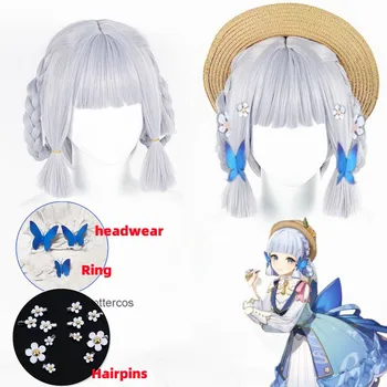 Новая кожа Springbloom с посланием Genshin Impact Камисато Аяка, парик для косплея, Термостойкий парик, реквизит с цветами-бабочками