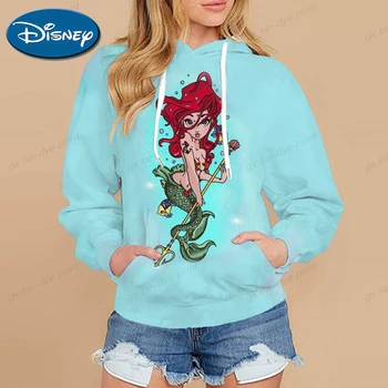Новая толстовка Disney Mickey Mouse, женский топ, свободная повседневная толстовка с принтом Minnie Mickey, детская модная рубашка для пары