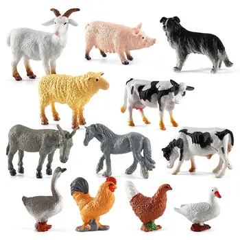 Новые миниатюры, Ферма, Реалистичные детские подарочные фигурки, игрушки, модель животного, имитация домашней птицы