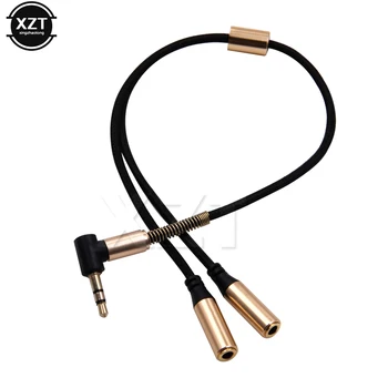 Новые моды для наушников 3.5 мм 1 до 2 Двойной y аудио сплиттер кабель адаптер Золотой разъем