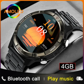 Новые Смарт-Часы с Памятью 4G AMOLED 400*400 HD, всегда отображающие Время, Bluetooth-Вызов, Локальная музыка, Умные Часы Для Мужчин Android ios