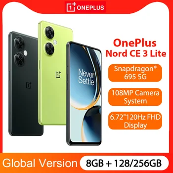 Новый Смартфон OnePlus Nord CE 3 Lite 5G Глобальной версии с камерой 108 Мп 67 Вт SUPERVOOC Аккумулятором 5000 мАч Snapdragon 695 Для Мобильного телефона