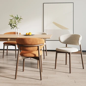Обеденные стулья с удобными деревянными ножками, Роскошные скандинавские Уникальные дизайнерские стулья, Одноместная мебель для гостиной, пригодная для использования в помещении
