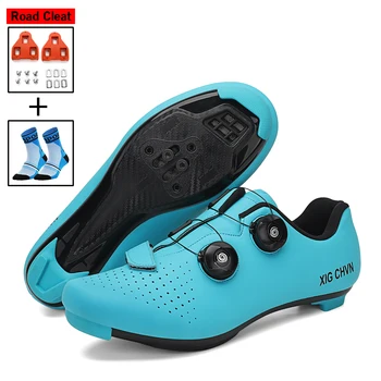 Обувь для шоссейного велоспорта Для мужчин и женщин, дышащие Самоблокирующиеся велосипедные кроссовки для занятий спортом на открытом воздухе, Обувь с вращающимися кнопками Triatlon