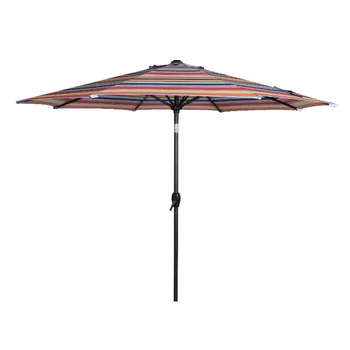 Опоры 9-футовый Многополосный круглый открытый наклоняющийся зонт для патио с рукояткой