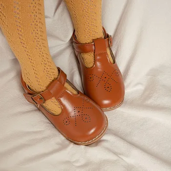 От 1 до 8 лет; кожаные вечерние туфли в британском стиле для девочек; Цвет Черный, коричневый, хаки; Модельные туфли Мэри Джейн для малышей; Свадебные туфли;