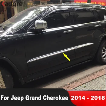 Отделка Кузова Боковой Двери Jeep Grand Cherokee 2014 2015 2016 2017 2018 2018 Хромированная Дверная Панель Автомобиля Стример Молдинг Декоративные Полоски