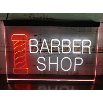 ОТКРЫВАЕМ НОВУЮ парикмахерскую для стрижки волос с двухцветной светодиодной неоновой вывеской -SS054