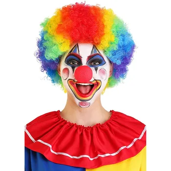 Парик клоуна Кудрявый цирковой маскарадный костюм Парики для волос Взрыв День Рождения Свадьба Шляпы для вечеринок Реквизит для косплея Хэллоуин Набор принадлежностей для вечеринок