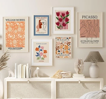 Плакат Уильяма Морриса Цветочный Рынок Художественная печать Матисс Пикассо Холст Галерея живописи Настенная картина для гостиной Декор спальни