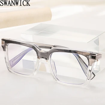 Полуметаллическая квадратная оправа для очков Swanwick для мужчин TR90 ant blue light очки для женщин ретро черные прозрачные линзы
