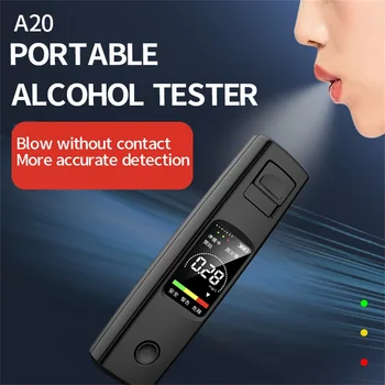 Портативный алкотестер A20, высокочувствительный алкотестер с HD-дисплеем, бесконтактный тип C, заряжающий аккумулятор емкостью 200 мАч.