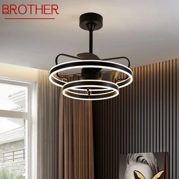 Потолочный вентилятор BROTHER Nordic, Современный креативный дизайн, Светодиодная лампа 3 цветов, пульт дистанционного управления для домашнего декора, Гостиная, Спальня