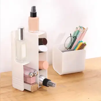 Практичный настольный органайзер, Пластиковый ящик для хранения, позволяющий экономить место, содержать В чистоте Косметический Органайзер для ванной комнаты