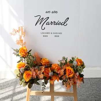 Приветственная вывеска на свадьбу из искусственных цветов угловой реквизит фоновая композиция для украшения гирлянды арка ряд искусственных цветов