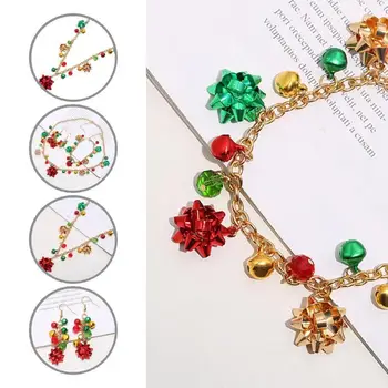 Привлекательное ожерелье, серьги, Красочный колокольчик, Милый женский Рождественский элемент, легкое ожерелье, браслет, серьги-крючки