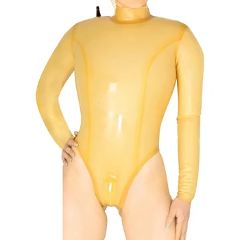 Прозрачный сексуальный надувной латексный купальник на молнии, резиновый боди-комбинезон, боди LTY-0333