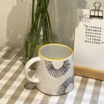 Простая керамическая чашка Nordic, креативная кофейная чашка с ручной росписью, чашка для питья, термостойкая чашка для молока, чашка для сока, чашка для напитков