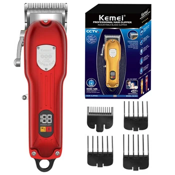 Профессиональная машинка для стрижки волос Kemei 802, Регулируемый триммер для волос для мужчин, Электрическая машинка для стрижки бороды в парикмахерской, перезаряжаемая