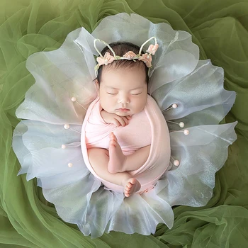 Реквизит для фотосъемки новорожденных, Сувенир, наряд для маленькой девочки, Сетчатый головной убор в форме бабочки, Полный комплект аксессуаров для детской фотосессии