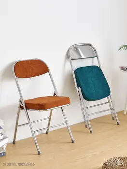 Ретро-ностальгический складной стул с сетчатыми красными вставками, стул с откидной спинкой, средневековая мебель, обеденный стул, стул для макияжа, табурет для спальни
