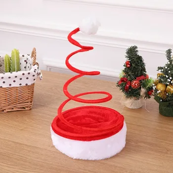 Рождественская шляпа унисекс со спиральным помпоном WZCX, модный новый косплей, красно-белая строчка, праздничный реквизит, Рождественские подарки, весенняя кепка