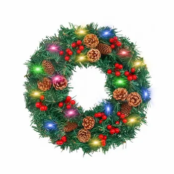 Рождественский венок с подсветкой для окон, венок из мха, Рождественский венок, входная дверь, зимняя дверь, приветственный знак, лента для изготовления венков