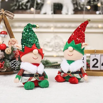 Рождественский Зеленый / красный гном, Рождественская елка, Подвесные украшения для кукол-эльфов, Подвесные украшения, Новогодние подарки для вечеринок 2024 Natal Navidad