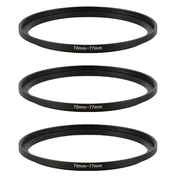 Розничная продажа, 3X 72-77 мм, Повышающий фильтр для объектива камеры, Переходное кольцо из черного металла