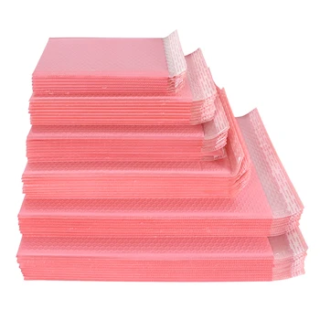 Розово-черный пакет с пузырьками, почтовые конверты, водонепроницаемые упаковочные пакеты с защитой от экструзии, доставка, самоуплотняющийся пакет на молнии