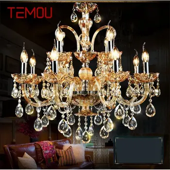 Роскошная люстра-свеча TEMOU, современное янтарное светодиодное освещение, креативные декоративные приспособления для дома, гостиной, столовой, спальни