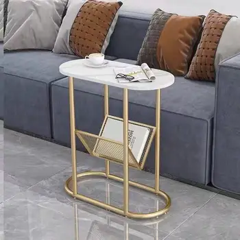 Роскошный приставной столик скандинавский овальный диван в гостиной маленький журнальный столик простая современная прикроватная тумбочка мраморный угловой столик чайный столик