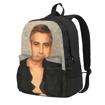 Рюкзак George Bag для мужчин, женщин, девочек-подростков, портрет Джорджа Клуни, актера, лицо известных людей, Фото знаменитостей