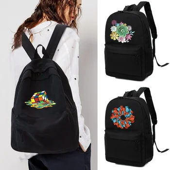 Рюкзак унисекс, повседневная холщовая школьная сумка для мальчиков и девочек, Новая студенческая школьная сумка большой емкости, рюкзак с 3D-принтом