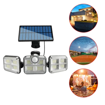 Светодиодные суперяркие солнечные фонари, водонепроницаемые 3 режима настенных светильников на солнечной энергии, Регулируемые наружные датчики движения для сада, двора, гаража.