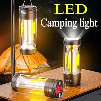 Светодиодный фонарь для кемпинга, USB Перезаряжаемый Фонарь для палатки, Наружные подвесные светильники, Фонарик, Аварийная сигнальная лампа, фонарь для кемпинга