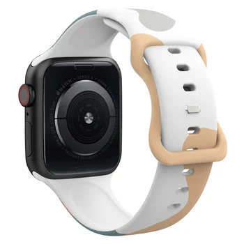 Силиконовый Ремешок С Принтом Для Apple Watch Band 44 мм 45 мм 49 мм 41 мм 40 мм 42 мм 38 мм 49 мм браслет iwatch serie Ultra 8 7 se 3 4 5 6