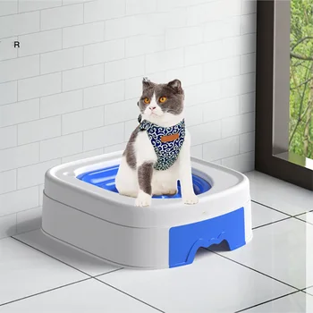 Система набора для приучения кошек к туалету, пошаговое руководство по обучению котят пользоваться туалетом, Многоразовый пластиковый коврик-песочница для кошек всех возрастов