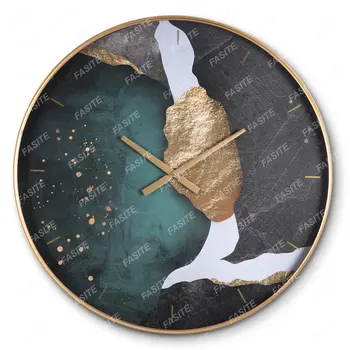 Скандинавские большие настенные часы металлические настенные часы home deocr золотые бесшумные часы роскошное украшение Гостиной