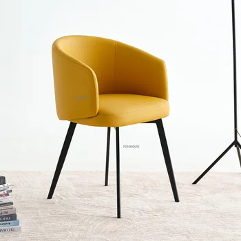 Скандинавские кожаные обеденные стулья для кухонной мебели Домашний роскошный ресторан стол и стул простая спинка обеденный стул для отдыха