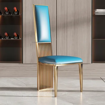 Скандинавские Легкие Обеденные стулья из металла класса люкс, Кухонная мебель для дома, Стулья для обеденного стола с высокой спинкой, Банкетный зал, Ресторанный стул