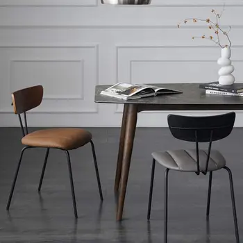 Скандинавский итальянский обеденный стул с мягкой сумкой, современный простой обеденный стол из тонкого железа, легкий роскошный стул