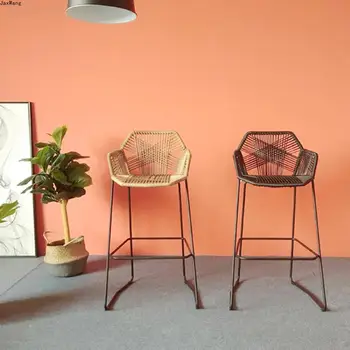 Скандинавский стул, минималистичные современные обеденные стулья, ножки для отдыха, ротанговый стул, спинка для отдыха, простая бытовая креативная мебель