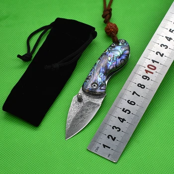 Складной нож из дамасской стали С острым лезвием, открытый карманный нож EDC для самообороны, охоты, выживания в кемпинге, мини-нож, хороший подарок