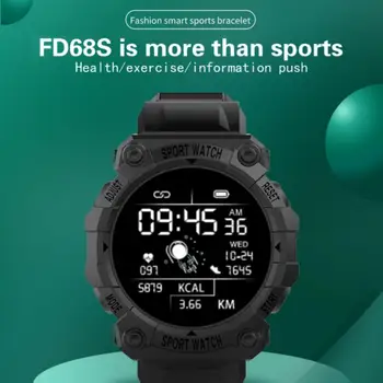 Смарт-часы Мужские женские Спортивные Фитнес-браслеты с сенсорным экраном Наручные часы Водонепроницаемые Bluetooth для Android Ios FD68S Smartwatch Мужские