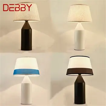 Современная настольная лампа DEBBY Romantic Simple Настольная лампа из светодиодной ткани для дома, гостиной, прикроватной тумбочки в спальне